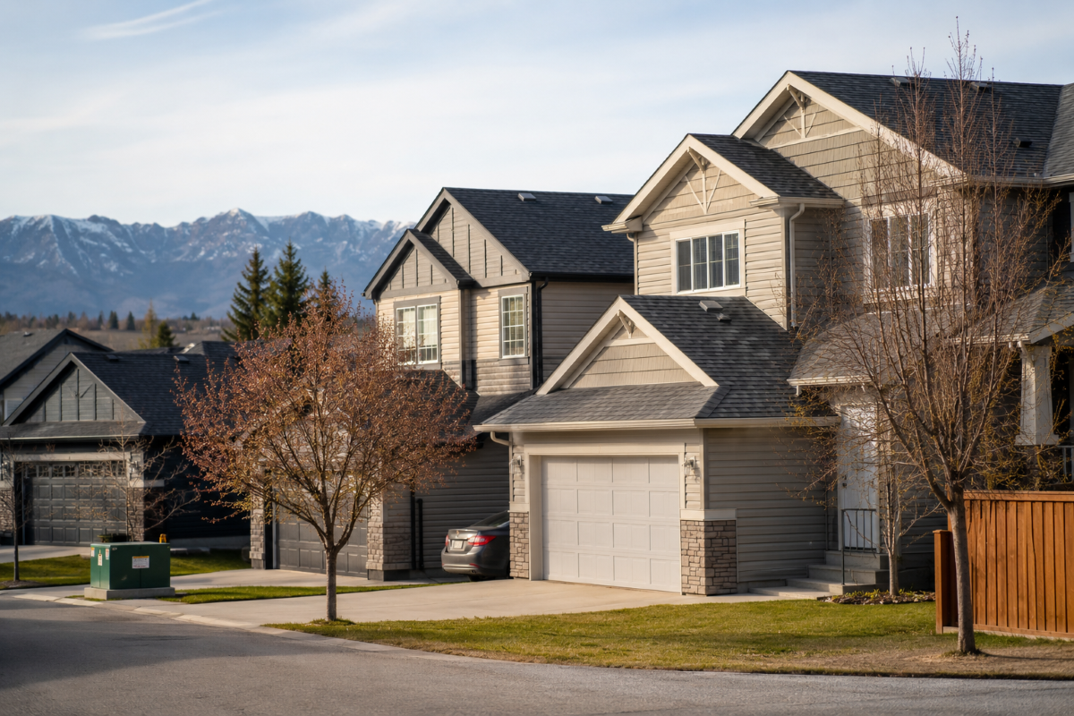 Hail Damage Roof Insurance Claim Calgary — Storm Damage Hailstones scattered across a damaged asphalt shingle roof and dented eavestrough on a Calgary home after a severe summer hailstorm